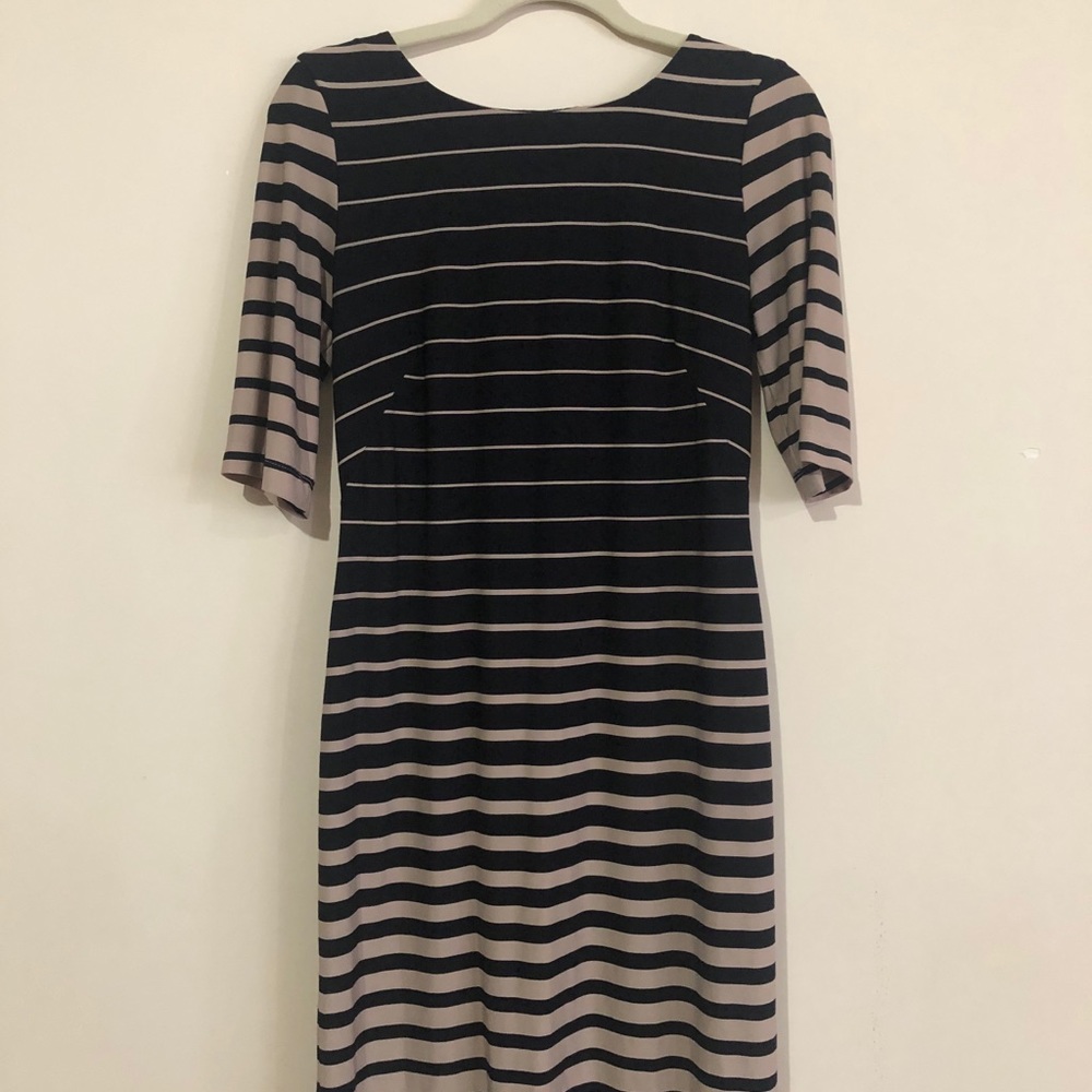 Black and Cream Striped Dress